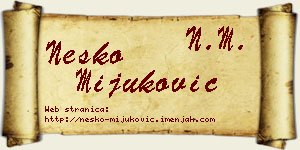 Neško Mijuković vizit kartica